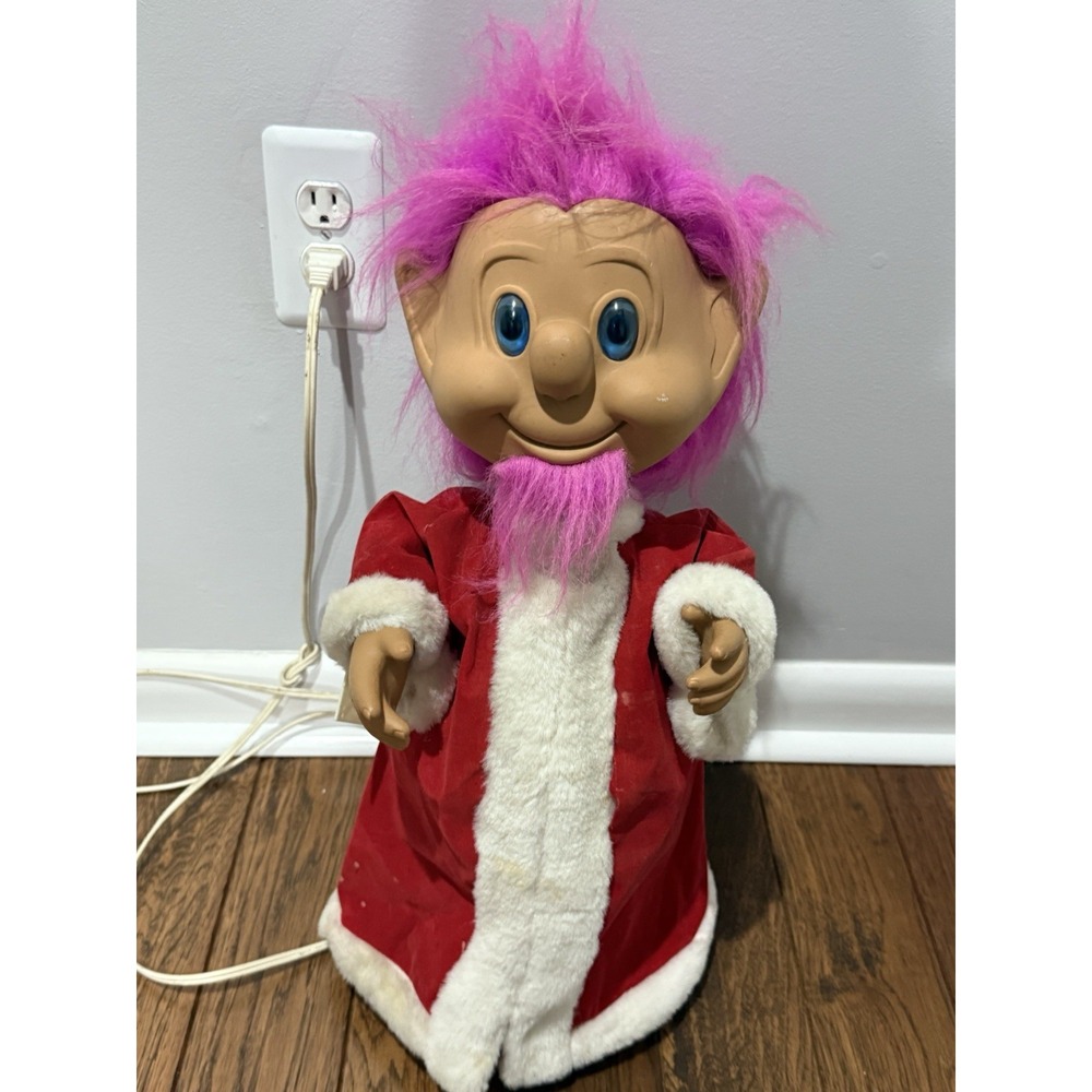 VTG  22" Telco Motion-ette Animated Troll Worker Santa Christmas Troll‎ Original